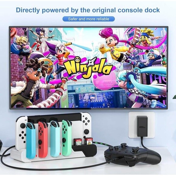 Switch Controller Charging Dock Compatible with Nintendo Switch & Swit - Picture 8 of 9